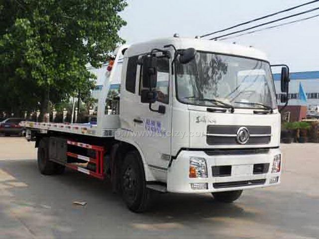 东风天锦一拖二平板道路清障车图片