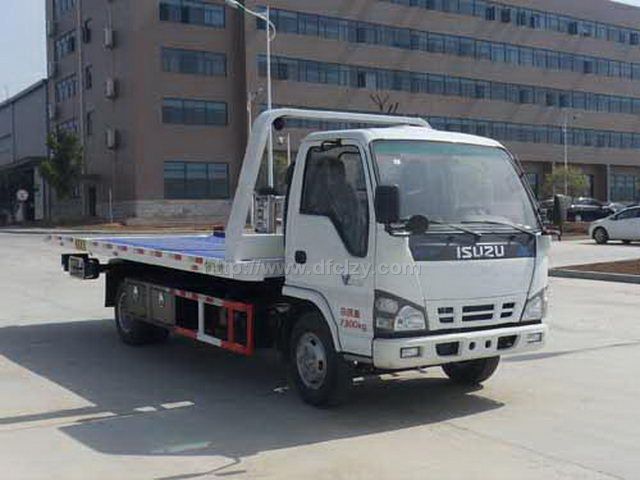 庆铃五十铃一拖二平板道路清障车图片